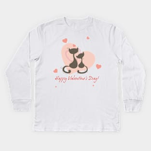 Happy Valentine's Day Kids Long Sleeve T-Shirt